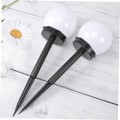 8pcs Solar Lawn Lights Outdoor Waterproof Garden Path Stake Lights Round Bulb Design for Yard Landscape Lighting