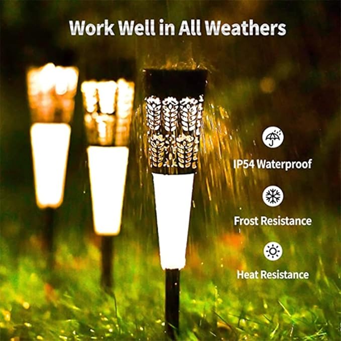 Solar Pathway Lights Outdoor, 4 Pack Color Changing Solar Garden Lights, Auto On/Off LED Landscape Lighting Decorative for Lawn Walkway Patio Yard Landscape (Multicolor&Warm White)