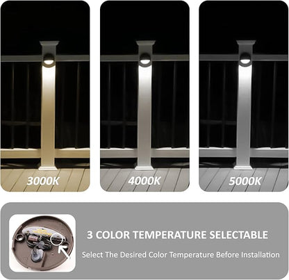 Low Voltage Deck Lights Outdoor, 12V LED Low Voltage Post Fence Stair Lights Wired Outdoor with Connector, 3W LED Chips, 3CCT, Aluminum Housing, IP65 Waterproof, ETL, Brown, Pack of 6