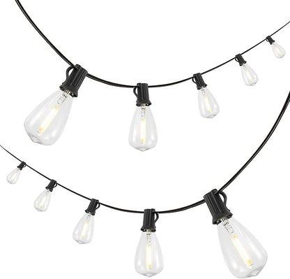JONATHAN Y 10' Black - LED 10-Light Indoor/Outdoor String Lights, Half-Chrome Bulbs, Rustic Industrial Edison Lights for Patio Deck Backyard Wedding Party Decor (JYL8704C)
