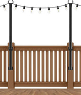 2 Pack String Light Poles,5Ft Metal Poles for Outdoor String Lights,Outdoor Light Poles with Post,Poles/Stand for | Lumora