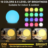 10 In LED Globe Light w/Remote, 16 RGB Colors 4 Modes & 8 Dimmable Brightness LED Ball Light Sphere Lamp | Lumora
