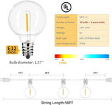 100FT 2-Pack Outdoor Festoon Wedding Lights for Party Waterproof/Connectable/Dimmable LED Shatterproof Globe Patio | Lumora