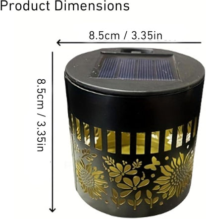 Decorative Solar Mandala Lights, Metal Solar Powered Outdoor Deck Step Wall Lights, Mandala Theme Waterproof Fence Light for Garden Post Patio Backyard Yard, Waterproof and Windproof (4set)