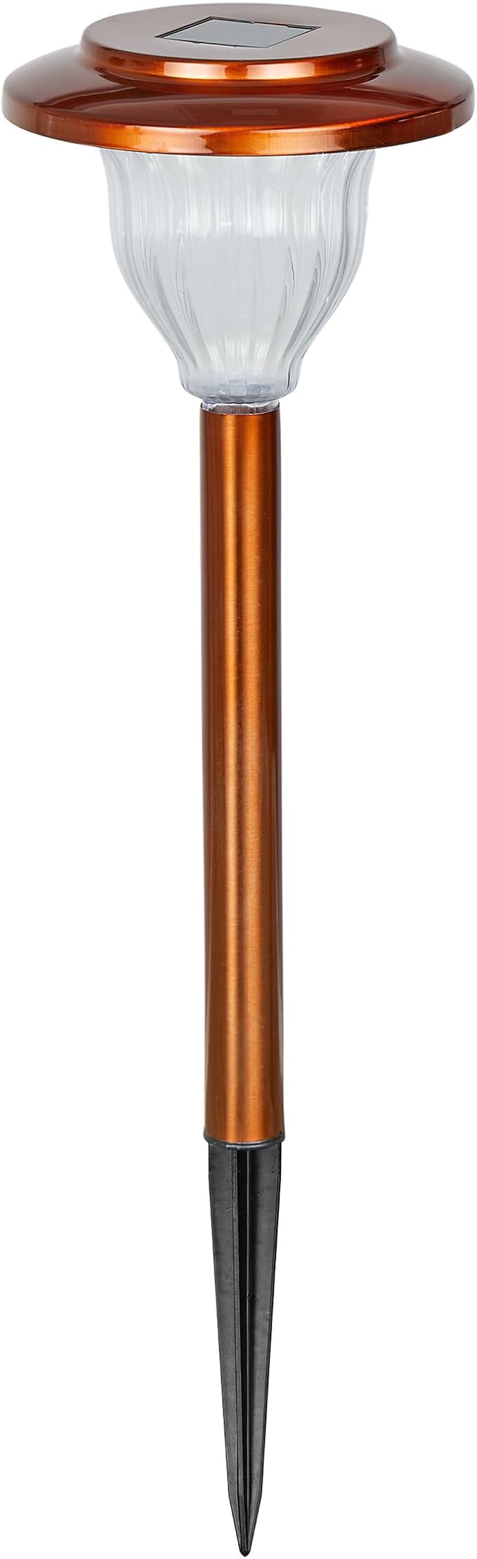Alpine Corporation LBM174SLR-4 Solar Copper Stainless Steel Pathway LED Lights, 15" H, Bronze, Set of 4