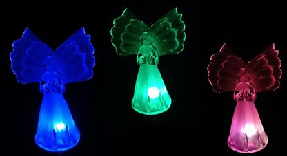 Starry Illuminate 3 PCS Solar Color Changing Style Garden Stake Light Pathway Stake Light (Fiber Wings Angel), Clear