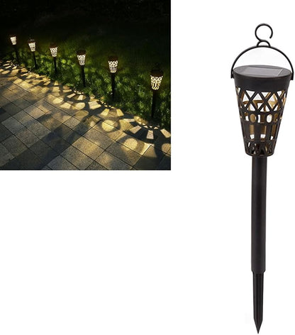 Tyenaza Solar Pathway Lights, Solar Lights Outdoor Decorative LED Solar Pathway Yard Lights Geometric Figure Lights for Walkway Sidewalk Driveway