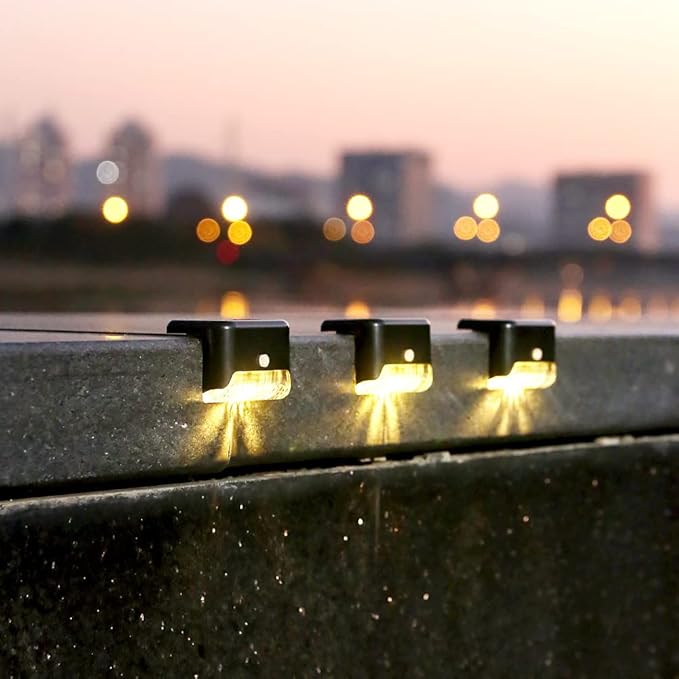 Ulalaza 4Pcs Solar Decking Lights RGB+ Changing Solar Step Lights Outdoor Waterproof Stair Lights for Fence, Deck | Lumora