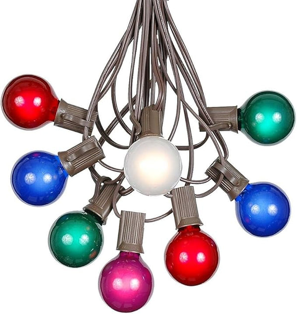 100 Foot G40 Outdoor Patio String Lights with 125 Multi Globe Bulbs – Indoor Outdoor String Lights – Market Bistro | Lumora