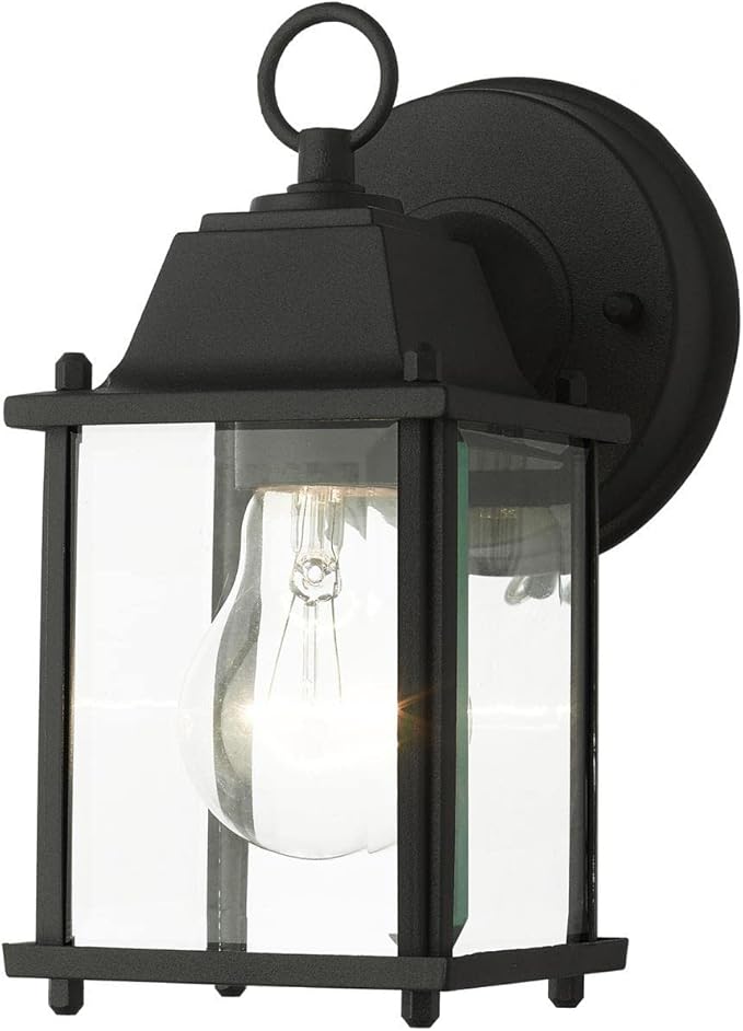 Livex Lighting 7506-14 Frontenac Traditional 1-Light Outdoor Wall Lantern with Clear Beveled Glass Shades, 8" x | Lumora