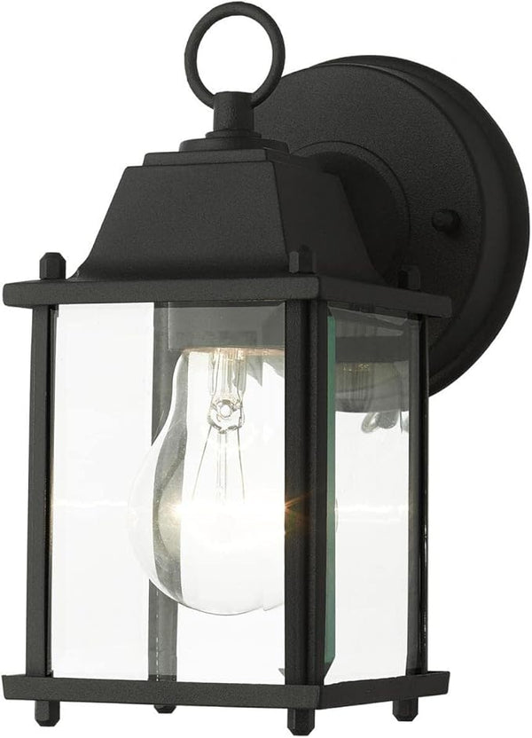 Livex Lighting 7506-14 Frontenac Traditional 1-Light Outdoor Wall Lantern with Clear Beveled Glass Shades, 8" x | Lumora