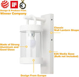 Outdoor Dusk to Dawn Wall Light Exterior Light Fixture Sconce Pure Aluminum Porch Lantern White E26 (Bulb Not | Lumora