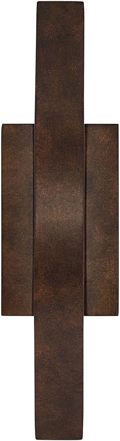 Possini Euro Design Modern Outdoor Wall Light Fixture LED Mottled Coppered Bronze Brown 20 1/2" Arching Steel Frame | Lumora