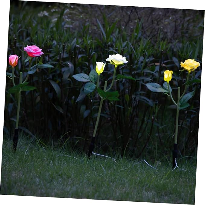 Solar Pathway Lights Led Rose Garden Lamps Landscape Lamp Solar Led Flowers Lights
