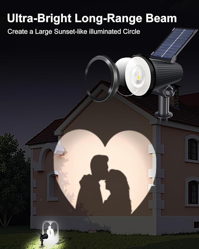 Solar Powered Spotlights Outdoor Waterproof Sunset Spot LED Lights Ultra Bright for Tree, Flag, Lawn, Statue, Pool, Garden, House, Wall, Yard, Path Outdoor Landscape Uplighting 6 Pack Cool White