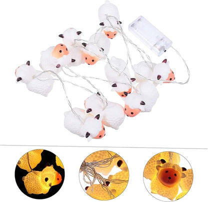 Zerodeko 1set Led Sheep String Lights Cute Animal Design for Festive Decoration Warm White for Parties and Home Decor Battery Not Included