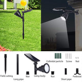 Solar Spotlights Outdoor 18 LED 300 Lumens Waterproof Adjustable Wall Light for Patio Garden Driveway (2 Pack) | Lumora