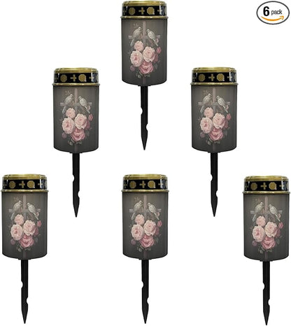 Solar Flameless Lights Outdoor Solar Lights Waterproof Solar Powered Fairy Lights for Outside Solar Cross for Cemetery Landscape Lighting Pathway Lights Lantern Solar Walkway Lights Outdoor