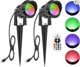 ZUCKEO 15W Christmas Spotlights Outdoor Spot Lights RGB Color Changing Landscape Lights, 120V Waterproof LED | Lumora