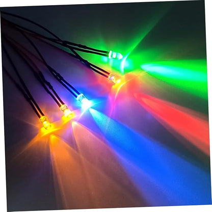 DOITOOL 10pcs Yellow Round Shape Led Light Bulbs Pre-wired Low Power Consumption for Toys and Decorations