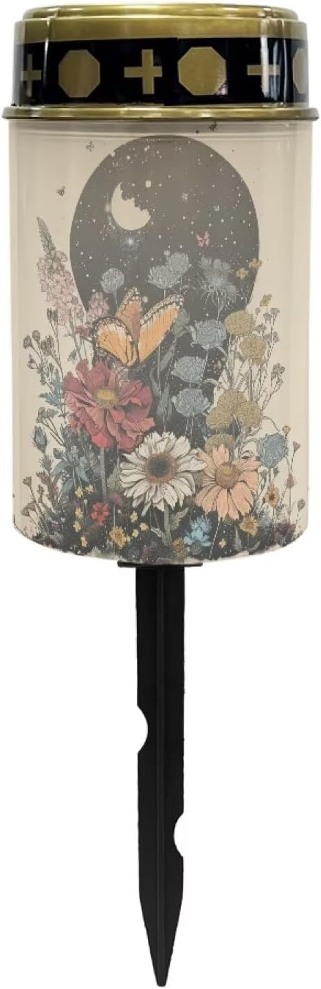 Butterfly Flower Solar Lights Outdoor Solar Garden Lights Outdoor Landscape Lights Solar Spotlights Outdoor Waterproof Solar Led Lights for Outside for Yard Path Graveyard