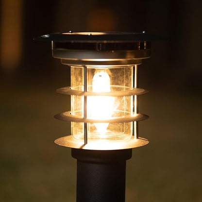 Gama Sonic Black Stainless Steel Bollard Solar Light w/EZ Anchor – 2 PK