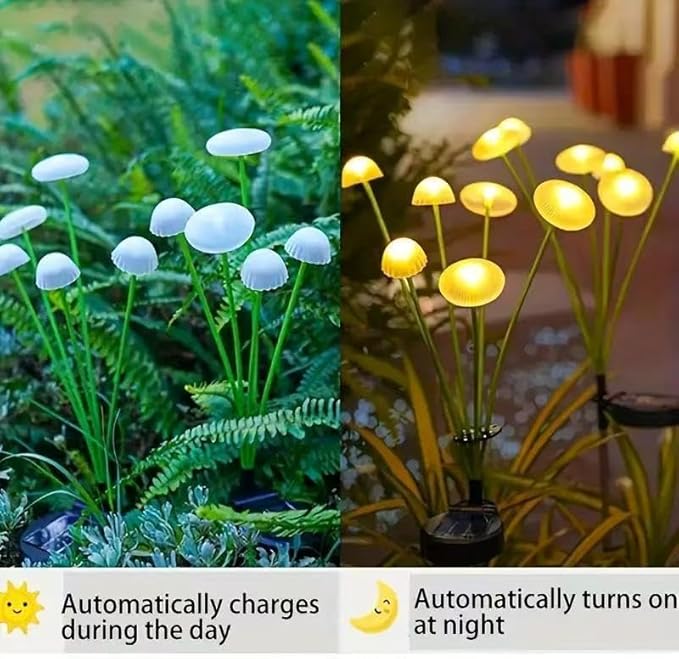 4 Pack 10LED Outdoor Solar Ground Inserted Warm Light Jellyfish Lamps,Waterproof Courtyard Atmosphere Decorative Lights,2 Modes DIY Path Light.