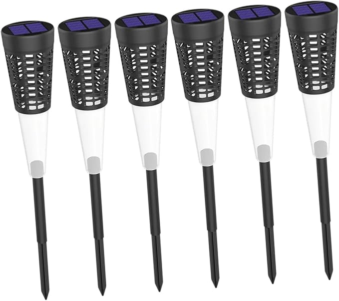 DECHOUS 6pcs Solar Garden Stake Lights, Courtyard Decorative Outdoor Pathway Lights with Warm and Colorful Lighting, Solar-Powered Lawn Lighting for Yard and Patio