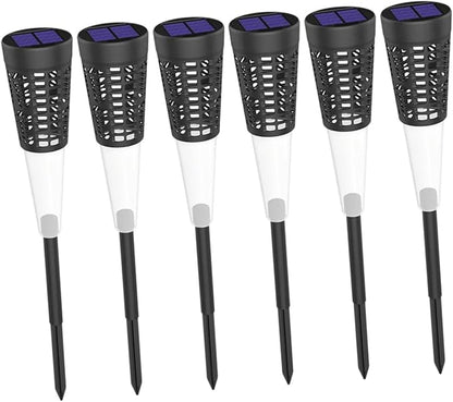 DECHOUS 6pcs Solar Garden Stake Lights, Courtyard Decorative Outdoor Pathway Lights with Warm and Colorful Lighting, Solar-Powered Lawn Lighting for Yard and Patio