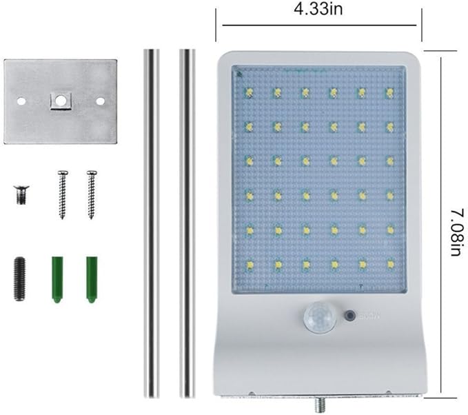 Solar Powered Lights Outdoor, Patio Deck Lights 36 LEDs, Super Bright Outside Waterproof Motion Sensor Lights, Solar Powered Lighting for Yard, Backyard, Pathway & Driveway (White, Gutter Light Type)