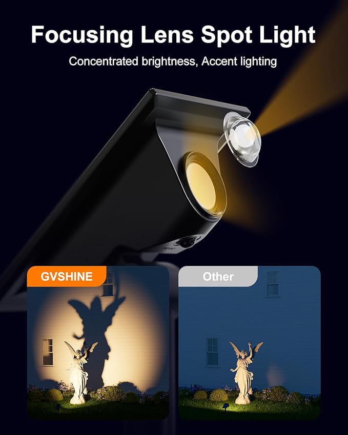 6 Pack Solar Power Spot Lights Outdoor Waterproof LED Dusk to Dawn Landscape Spotlight for Outside Yard, Tree | Lumora