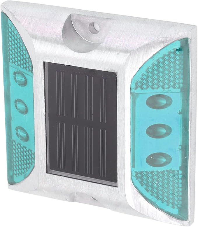 Solar Driveway Lights, Cast Aluminum IP68 Light with 72H Runtime for Pathway and Highway Marking (Green)