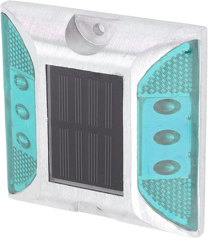 Solar Driveway Lights, Cast Aluminum IP68 Light with 72H Runtime for Pathway and Highway Marking (Green)