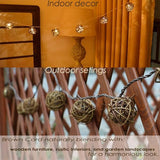 Rattan Ball String Lights Plug in Fairy Lights for Thanksgiving Decorations Indoor Outdoor Patio Garden Balcony | Lumora