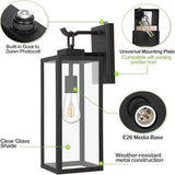 hykolity Large Size Dusk to Dawn Outdoor Wall Lanterns, 18 Inch Outdoor Wall Light Fixtures, Matte Black Porch | Lumora