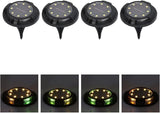 Solar Ground Lights 4 Sets 5W Colorful Gradient Side Glowing Waterproof IP65 Outdoor Garden Lamps - Automatic | Lumora