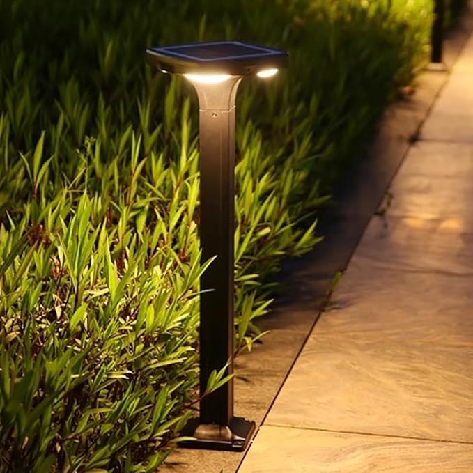 Solar Pathway Light Outdoor Waterproof Solar Garden Lights Die-cast Aluminum Landscape Path Light External Bollard Lighting Walkway Lights for Courtyard Lawn Driveway Porch Patio