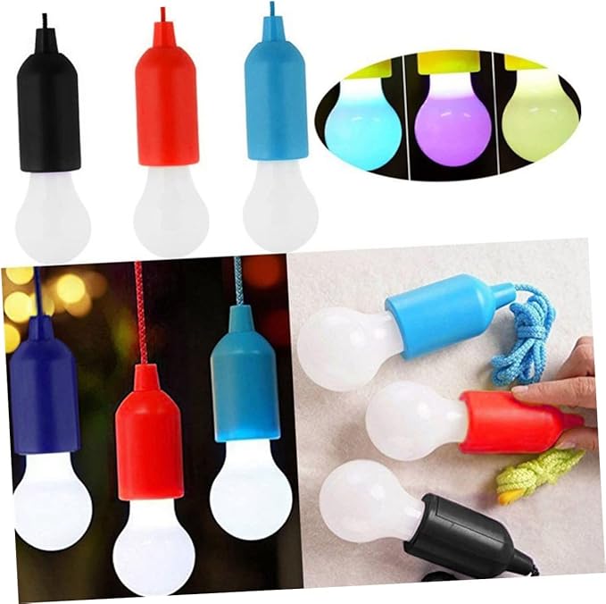 8 Pcs Portable Light Closet Lights Tent Lamp Battery Operated Garage Pull Cord Chandelier - Outdoor Wall Light | Lumora