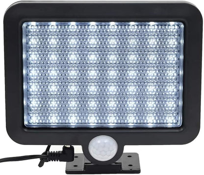 vidaXL Solar Powered Outdoor Lamp with Motion Sensor, Weather-Resistant ABS Material, High-Powered 56 LED Lights - Black