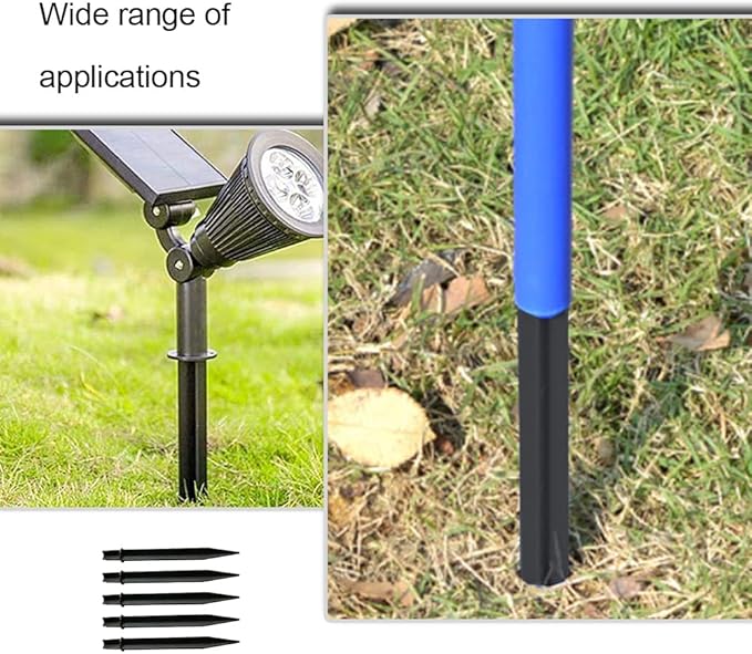 XiXiYang 5 Pcs Plastic Ground Spikes Solar Torch Lights Ground Stakes Landscape Light Holder for Garden Lights Pathway Lights Pathway Markers Outdoor Lighting Accessories