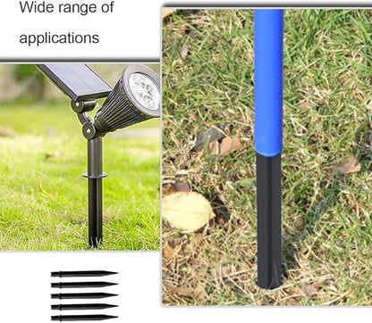 XiXiYang 5 Pcs Plastic Ground Spikes Solar Torch Lights Ground Stakes Landscape Light Holder for Garden Lights Pathway Lights Pathway Markers Outdoor Lighting Accessories