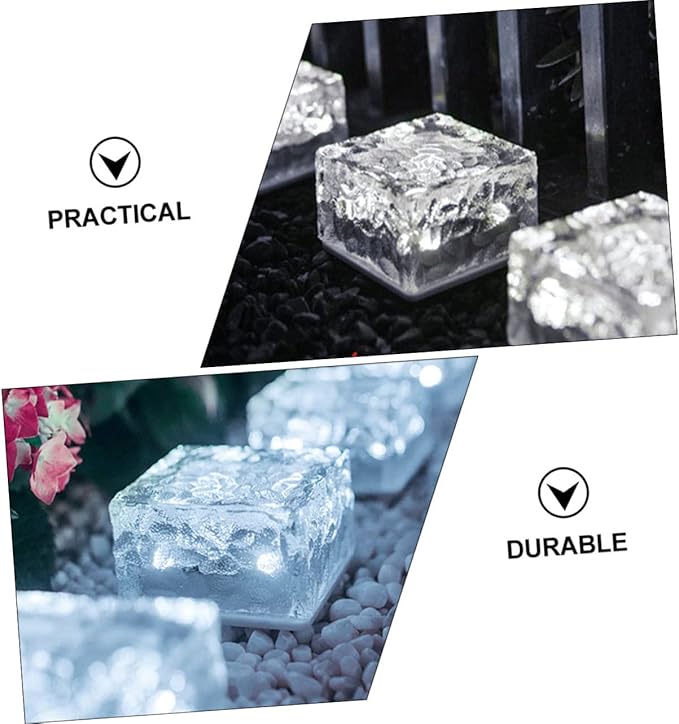NUOBESTY Solar Powered LED Floor Light Outdoor Garden Decoration Square Glass Brick Light with Cool White | Lumora