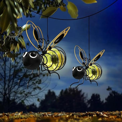 2025 New Solar Bees Lights Outdoor, Solars Bee Simulation Lights, Hanging Bee Solar Garden Light, Waterproof Bumble Bees Solar Light for Party Festivals Garden Decor Birthday Gifts (3PC-Yellow)