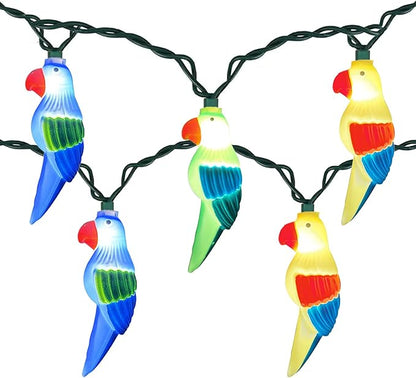 SUNSGNE LED Parrot Bird Lights String, 8.5ft Decorative Indoor Hanging String Lights with 10 Parrot Lights, Plug-in LED Cute String Lights for Party Birthday Holiday Decor