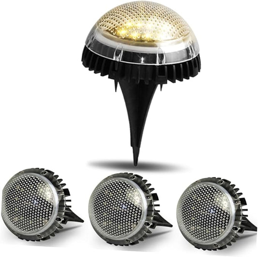 Happyyami 4pcs Solar Outdoor Lights Pathway Garden Solar-Powered Ground Lamp Landscape Decorative Lamp for Outdoor Use Warm Light