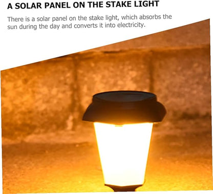 BESPORTBLE Solar Garden Lamp Outdoor Decorative Solar-Powered Pathway Light with Flame Effect Easy Installation Stake Light for Patio Lawn and Garden Lighting
