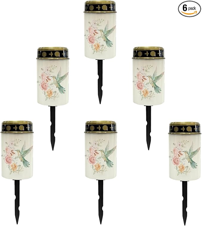 Hummingbirds Rose Solar Outdoor Lights Solar Garden Stake Lights Waterproof Pathway Lights Flameless Landscape Lighting Walkway Lights Solar Powered Light Wall Light Auto On/Off
