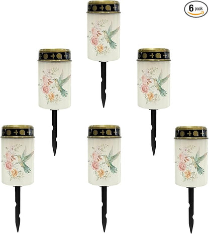 Hummingbirds Rose Solar Outdoor Lights Solar Garden Stake Lights Waterproof Pathway Lights Flameless Landscape Lighting Walkway Lights Solar Powered Light Wall Light Auto On/Off