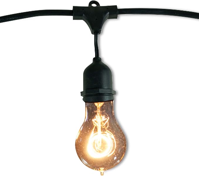 Bulbrite String15/E26-A19KT Outdoor-lightstrings, 48 Foot Black