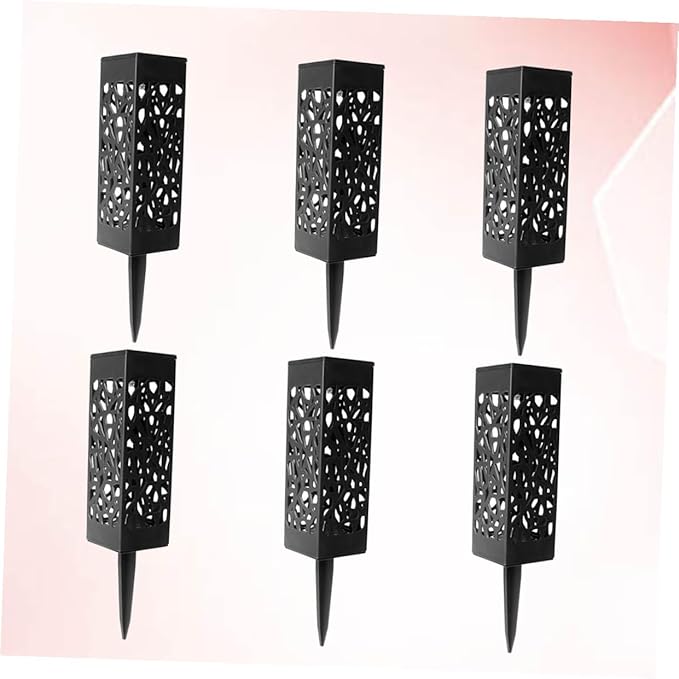 8pcs Solar Pathway Lights Outdoor Hollow Design Warm White Lawn Ground Lights for Garden Driveway Landscape Lighting